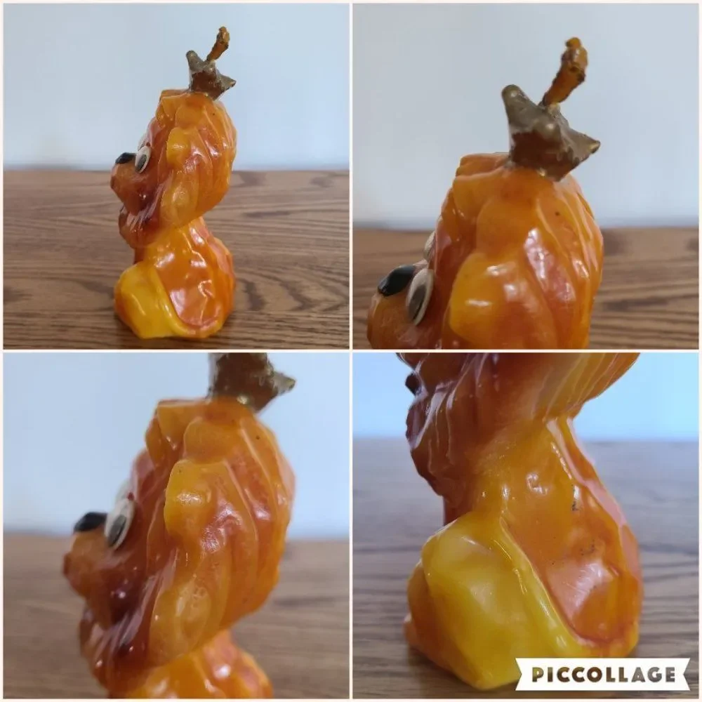 Vintage Lion Novelty Wax Candle - LION WITH CROWN & BIG EYES - Vintage Rare